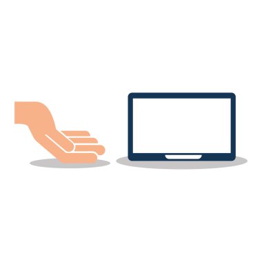 Tablet simgesi ile el