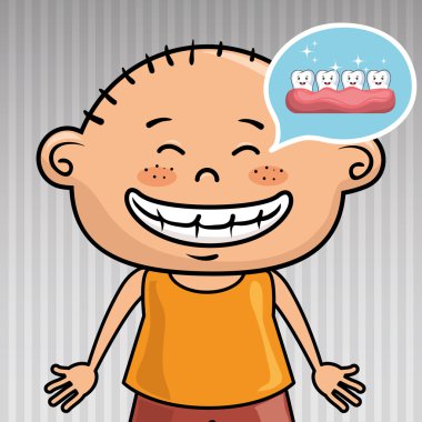 gri ve beyaz üzerinde renkli giysiler giyen mutlu karikatür çocuk