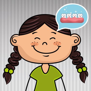 gri ve beyaz üzerinde renkli giysiler giyen mutlu karikatür kız