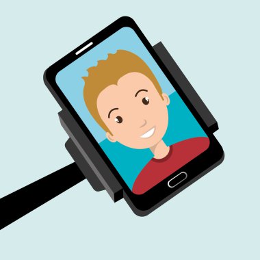 Bir akıllı hone'nin cırlağındaki adam. vektör tasarımı