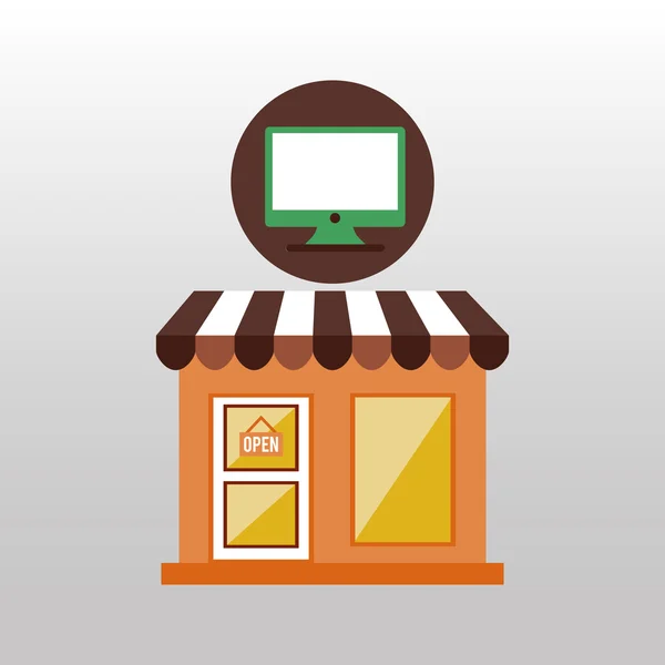 Winkelen online icoon — Stockvector