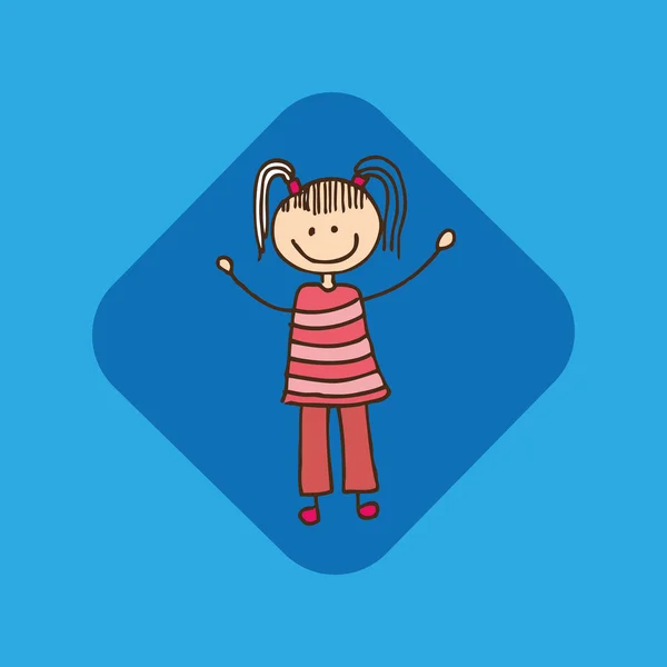 Icône enfant heureux — Image vectorielle