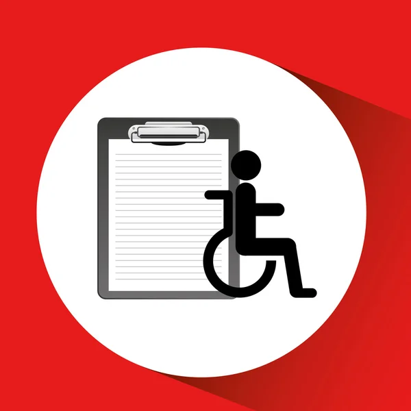 Guy in wheelchair icon — Stock Vector