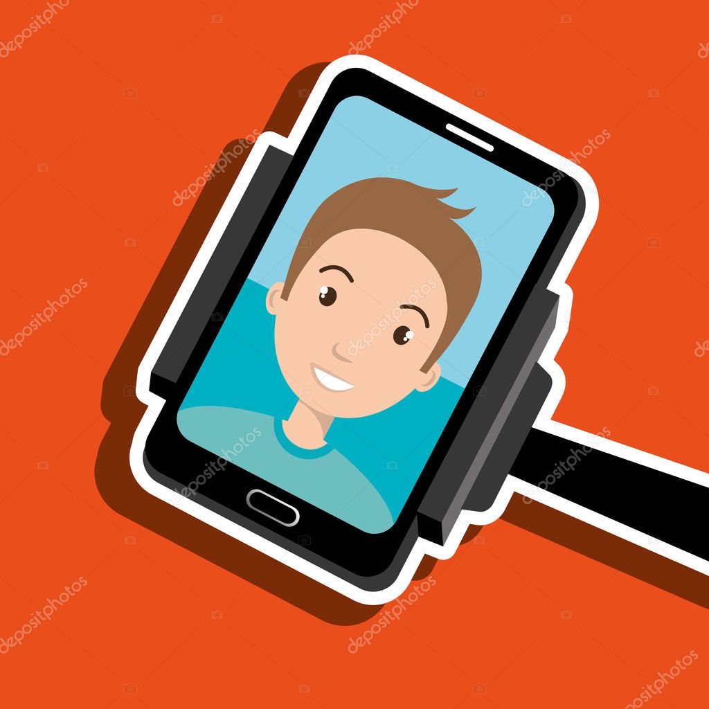 man on the screeen of a smarthone vector design stock vector