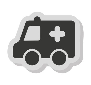 Ambulans araba araç izole simgesi