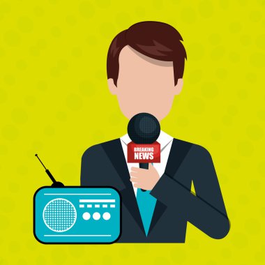 muhabir avatar radyo ile izole simgesi