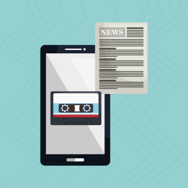 haber online smartphone ile izole simgesi