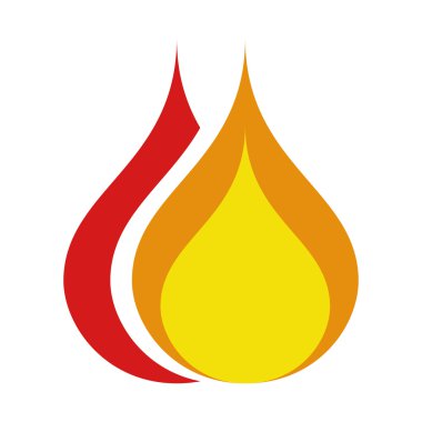 Yangın alev izole simgesi