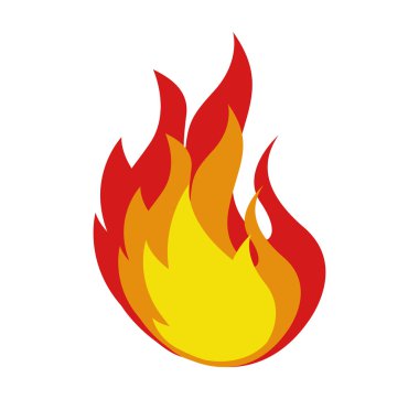 Yangın alev izole simgesi
