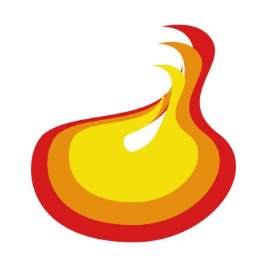 Yangın alev izole simgesi