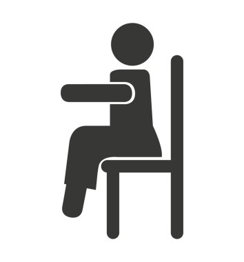 sandalyede siting insan figürü siluet