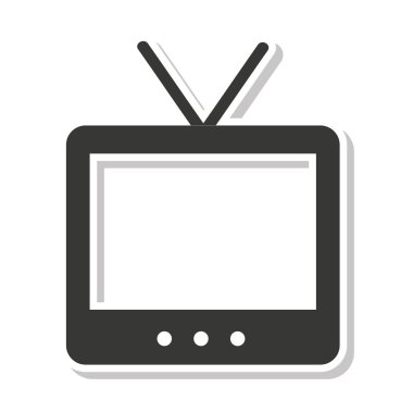 TV eski retro izole simgesi