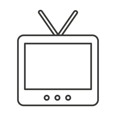 TV eski retro izole simgesi