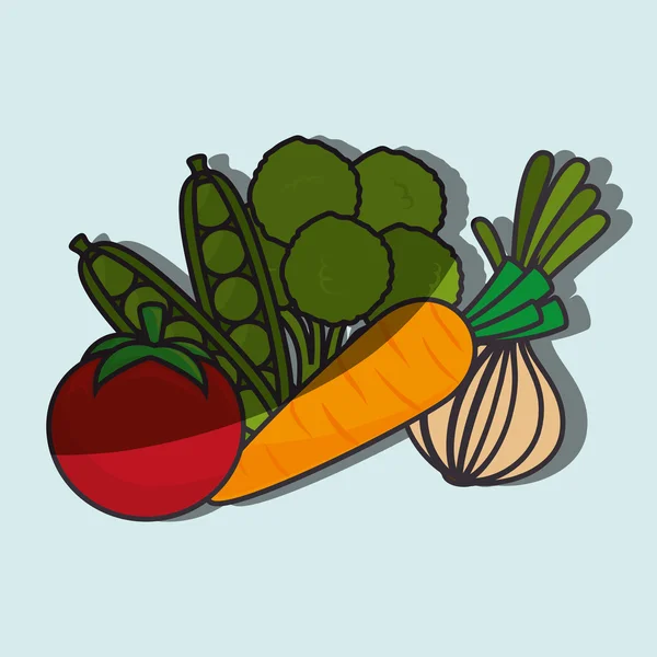 Desenho de alimentos nutritivos — Vetor de Stock