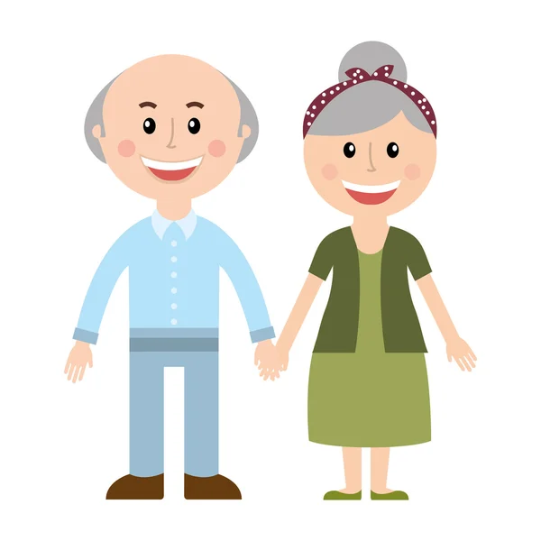 Grandparents silhouette isolated icon — Stock Vector