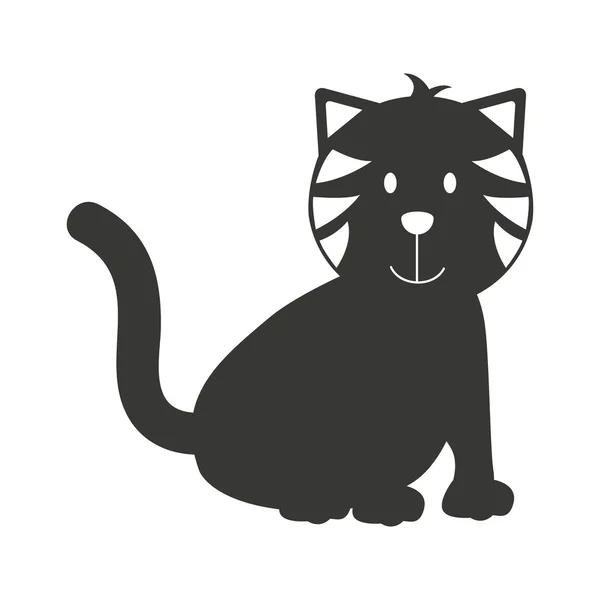 Katze Haustier Maskottchen Symbol — Stockvektor