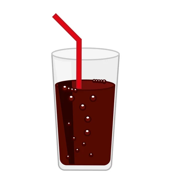 Soda cam içki içecek siluet simge — Stok Vektör