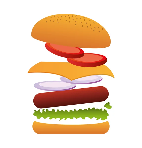 Ikona rychlého občerstvení hamburger — Stockový vektor