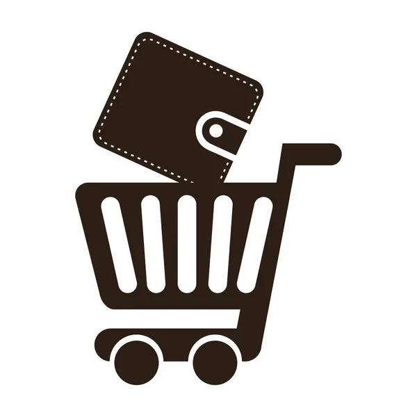 Cart shopping commerce isolated icon — Stock Vector