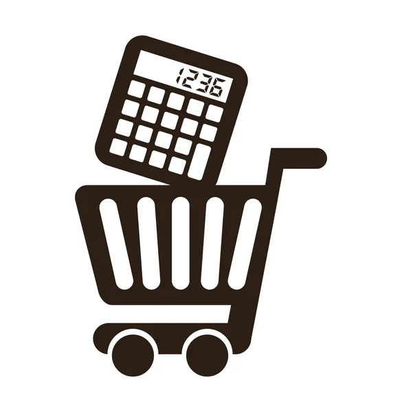 Carrito de compras comercio icono aislado — Vector de stock