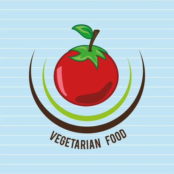 Gezonde vegetarische voedseletiket geïsoleerd pictogram ontwerp — Stockvector