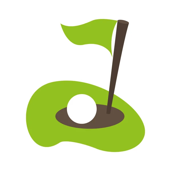 Ícone de bandeira buraco de golfe —  Vetores de Stock