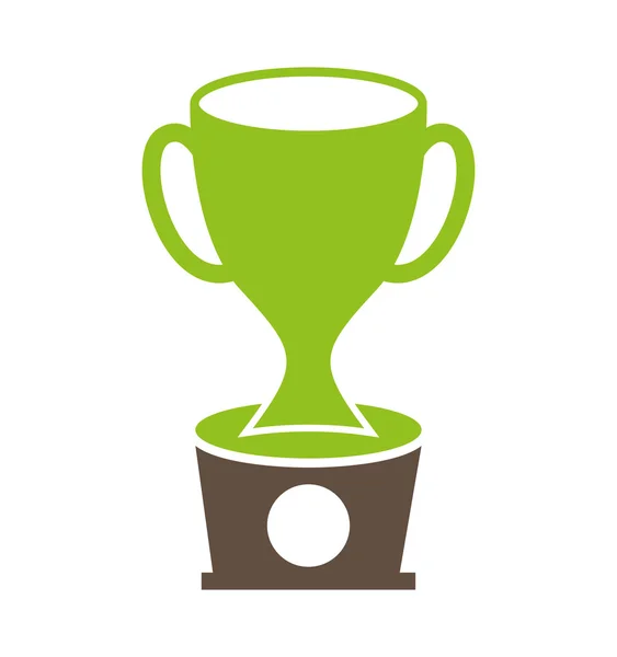 Trophy green isolated icon — Stock Vector