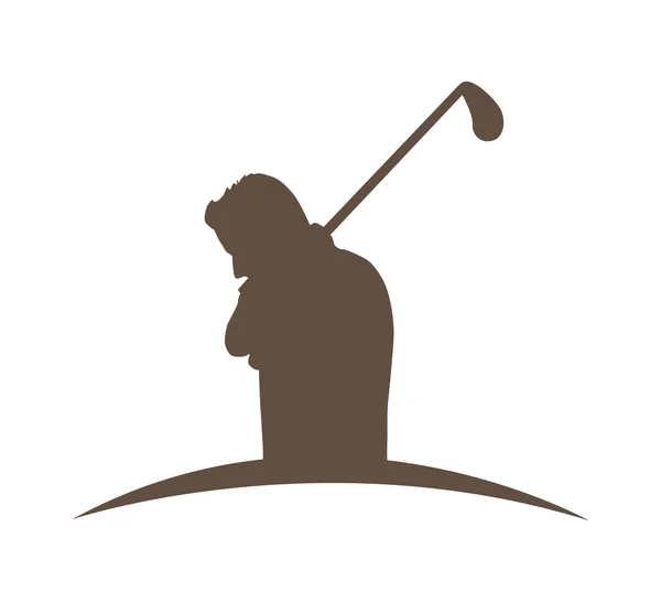 Golfeur silhouette joueur icône isolée — Image vectorielle