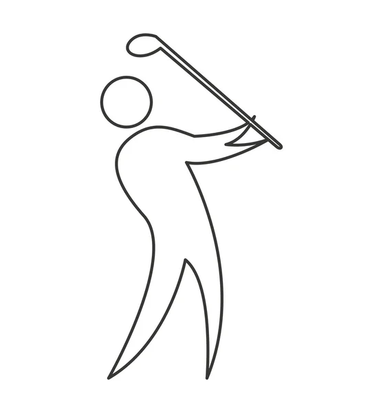 Jugador de silueta golfista aislado icono — Vector de stock