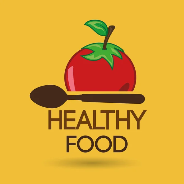 Zdravé vegetariánské jídlo štítek samostatný ikonu design — Stockový vektor