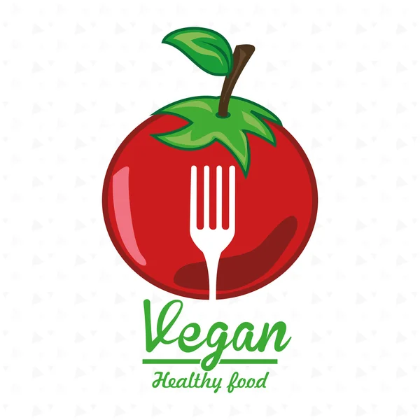 Healthy vegetarian food label isolated icon design — Stock Vector