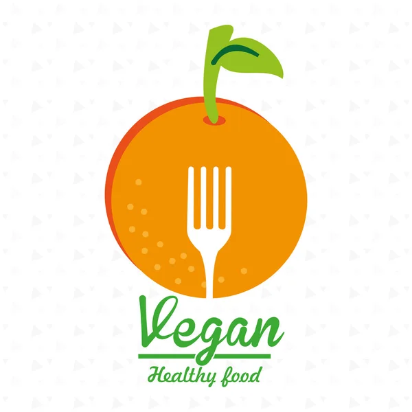 Healthy vegetarian food label isolated icon design — Stock Vector