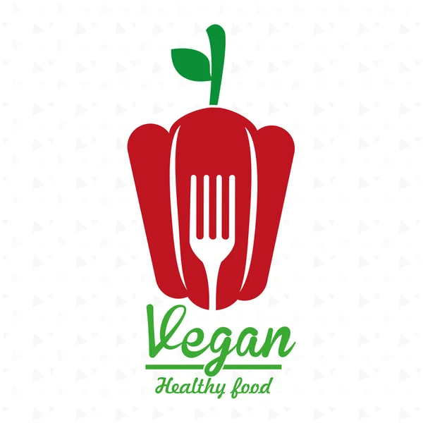 Healthy vegetarian food label isolated icon design — Stock Vector