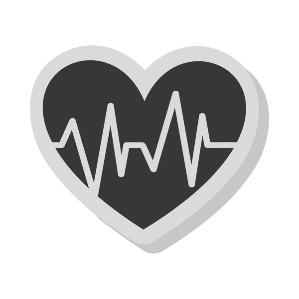 Heart cardio isolated icon — Stock Vector