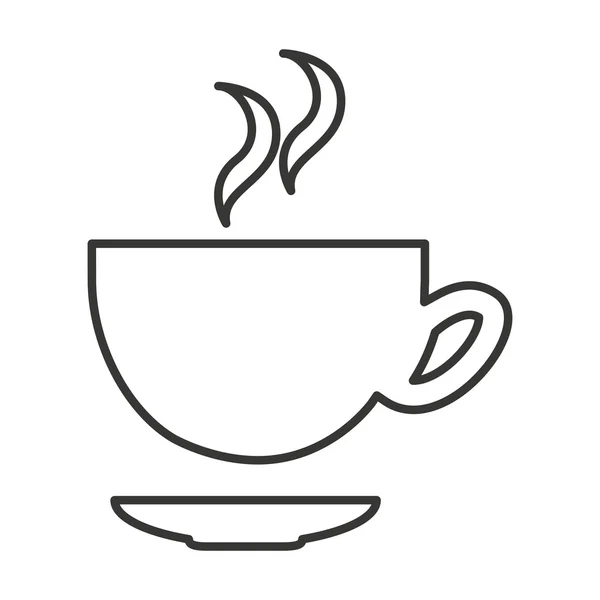 Delicious coffee silhouette icon — Stock Vector