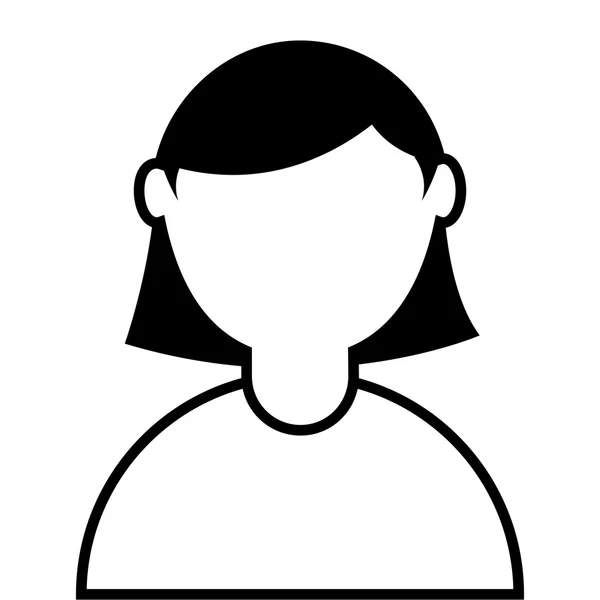 Молодая женщина аватар изолированный значок — стоковый вектор