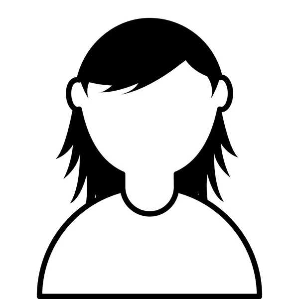 Jonge vrouw avatar geïsoleerd pictogram — Stockvector