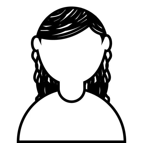 Giovane donna avatar icona isolata — Vettoriale Stock