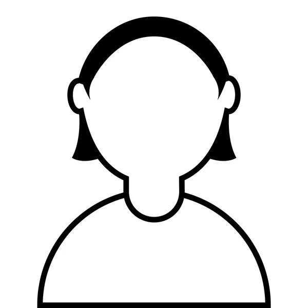 Jonge vrouw avatar geïsoleerd pictogram — Stockvector