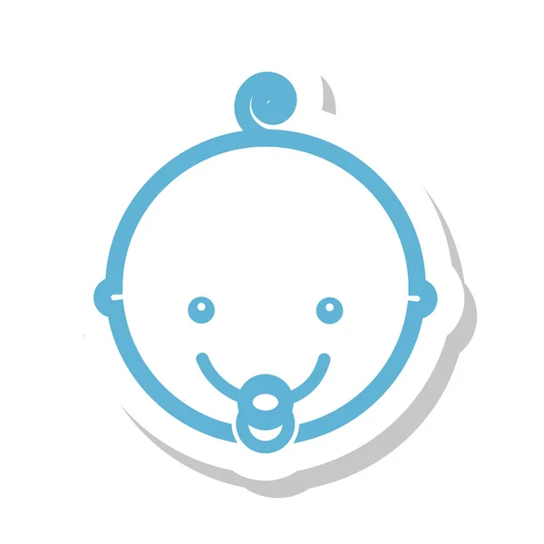 Słodkie dziecko głowa ikona na białym tle — Wektor stockowy