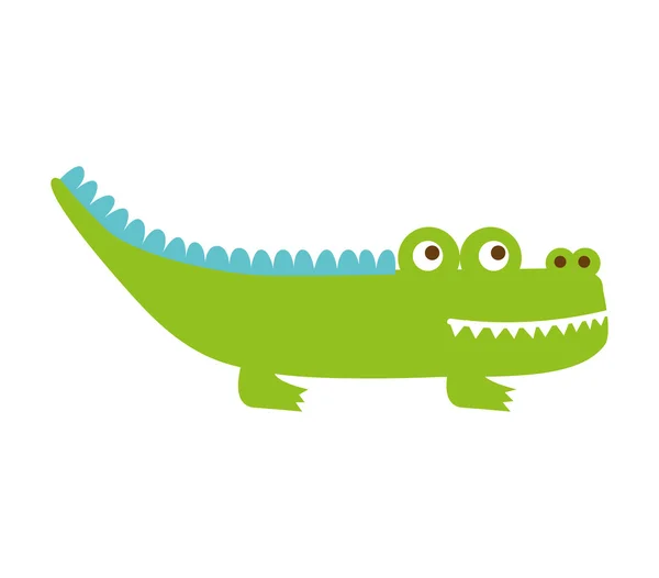 Roztomilý Krokodýl izolované ikona — Stockový vektor