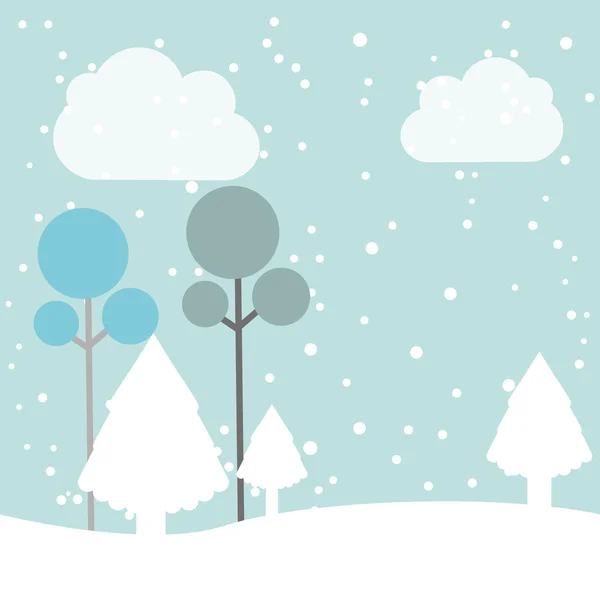 Inverno pinhal ícone paisagem — Vetor de Stock
