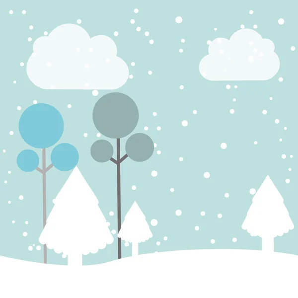 Invierno pineforest paisaje icono — Vector de stock