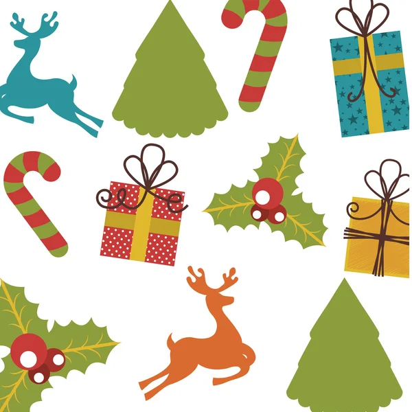 Set icons pattern christmas icon — Stock Vector