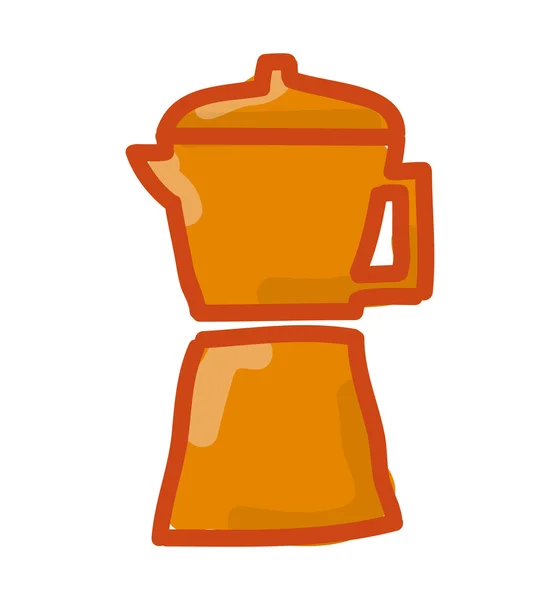 茶壶厨房孤立的图标 — 图库矢量图片