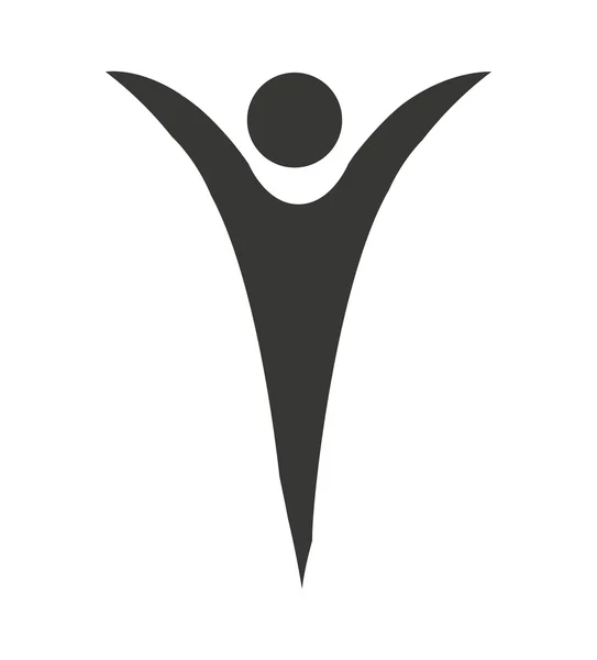 Menselijke figuur silhouet pictogram — Stockvector