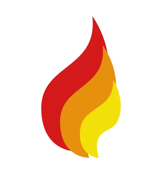 Feuer Flamme isolierte Ikone — Stockvektor