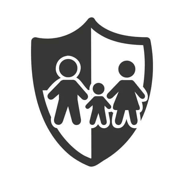 Familie verzekeringen geïsoleerde pictogram — Stockvector