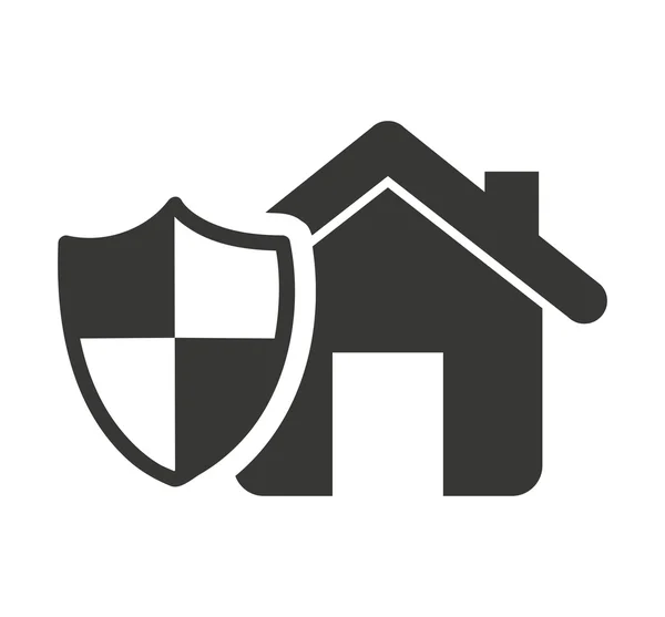 Casa seguro de propriedade ícone isolado — Vetor de Stock