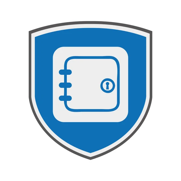 Escudo ícone do sistema de segurança isolado — Vetor de Stock